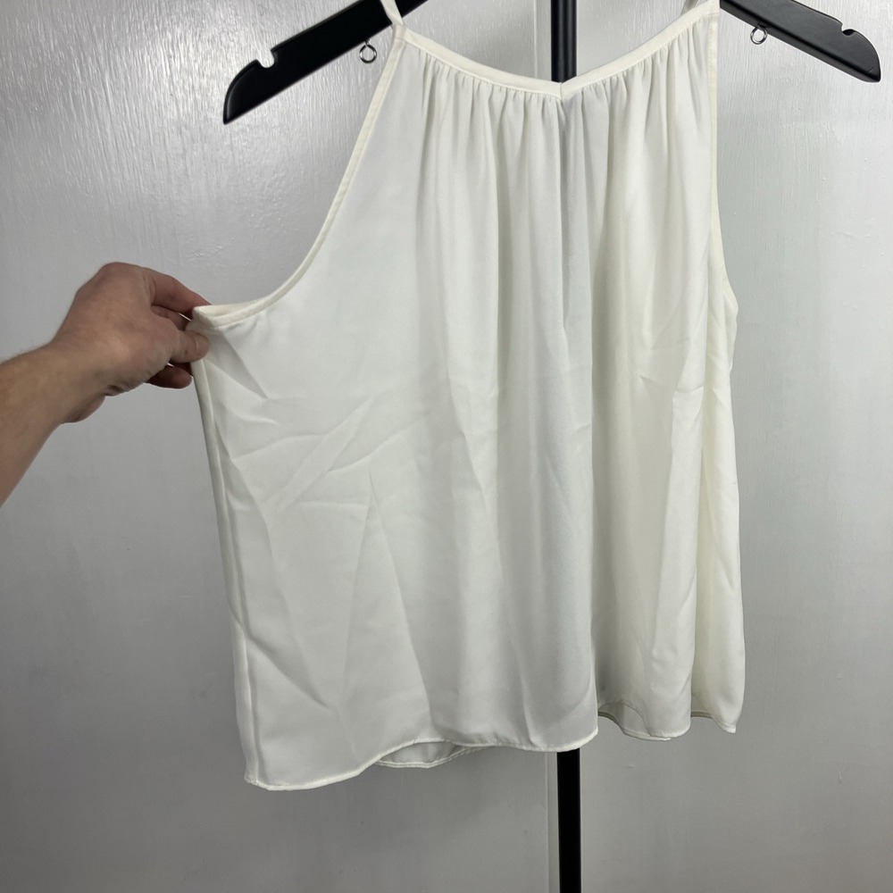 NWT Worthington PXS Dressy White Cami Sheer Button Back Career Party Top Blouse - Picture 2 of 6